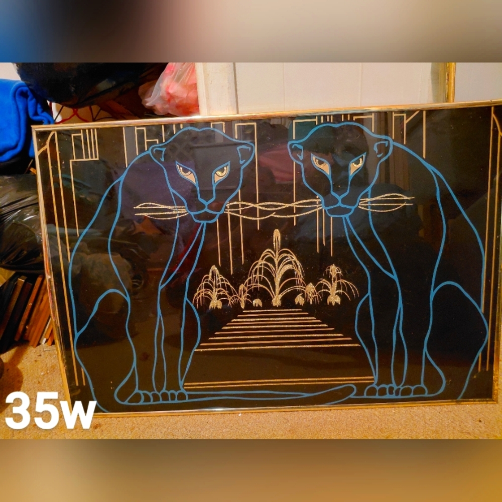 Elegant Panther Wall Art with Gold Accents